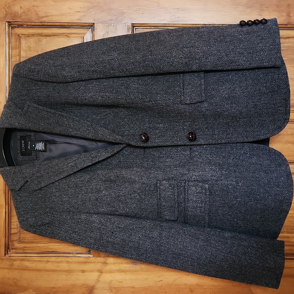 J. Crew Gray Blazer with Herringbone Pattern